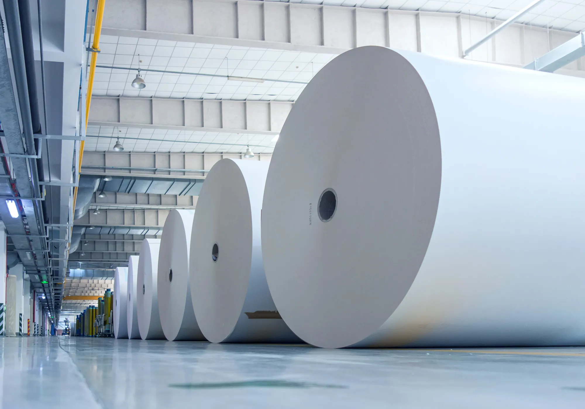 Papierrollen Lagerhalle